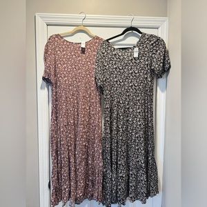 2 floral boho maxi dresses with tags